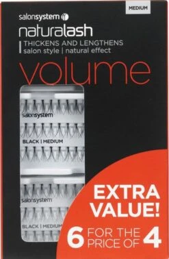 Salon System Lash Flare 6 For The Price Of 4, Medium Black