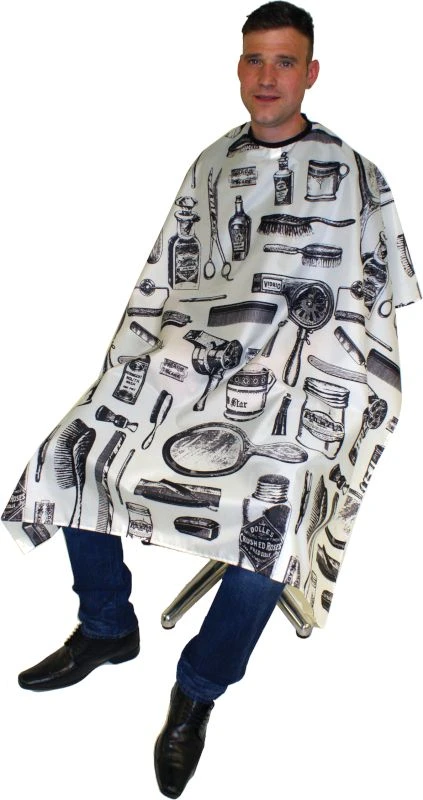 Hair Tools Vintage Barber Gown, White 3 Hair Tools Vintage Barber Gown, White