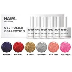 Hara Gel Polish Glitter Kit, 6 Piece
