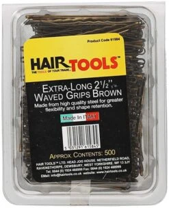 Hair Tools Waved Grips, Brown 2.5" (500)