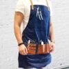 Barber Pro Waxed Canvas Barber Apron, Denim Blue -Hairdressing Series Store bea07092