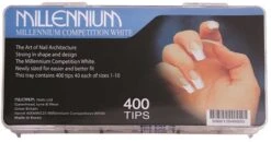 Millennium Nails White Competition Tips, Assorted (400)