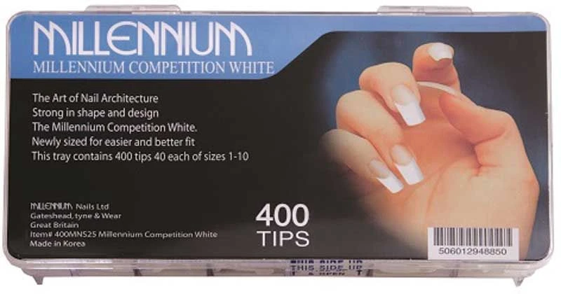 Millennium Nails White Competition Tips, Assorted (400) 3 Millennium Nails White Competition Tips, Assorted (400)