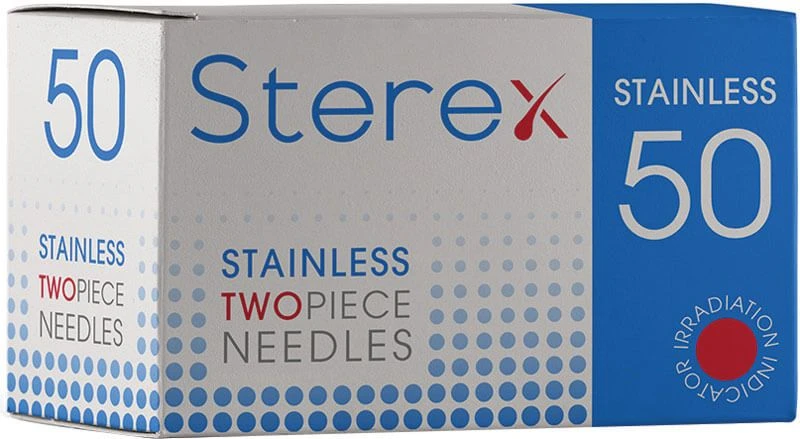 Sterex Stainless Steel Two Piece Electrolysis Needles (50)
